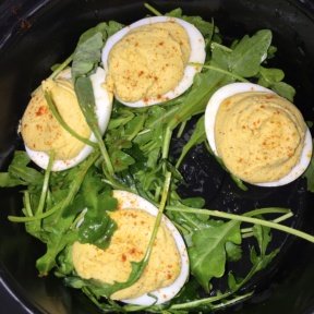 Gluten-free deviled eggs from Route 66 Smokehouse